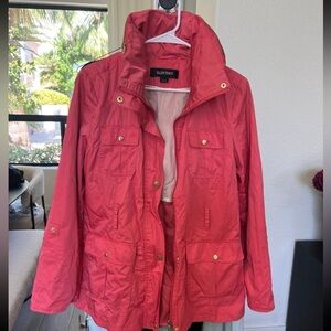 NWT Ellen Tracy light water repellant pink salmon and gold jacket -size small